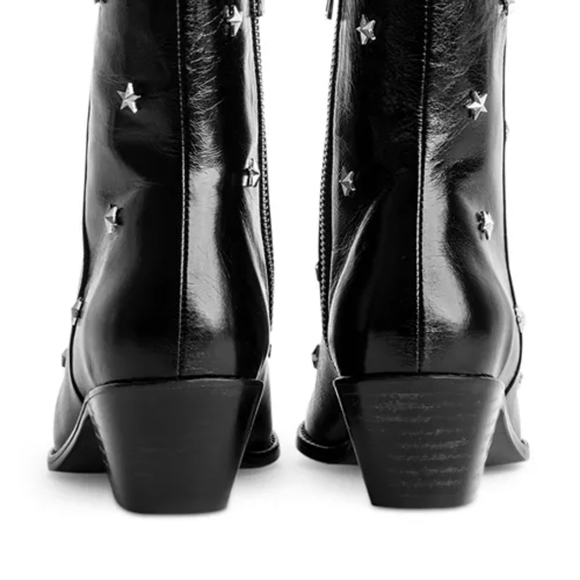Zadig & Voltaire Black Ankle Boots with Silver Stars NWT - Picture 5 of 16